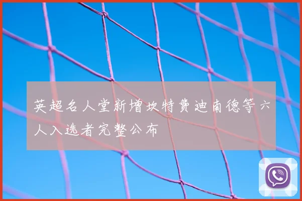 英超名人堂新增坎特费迪南德等六人入选者完整公布
